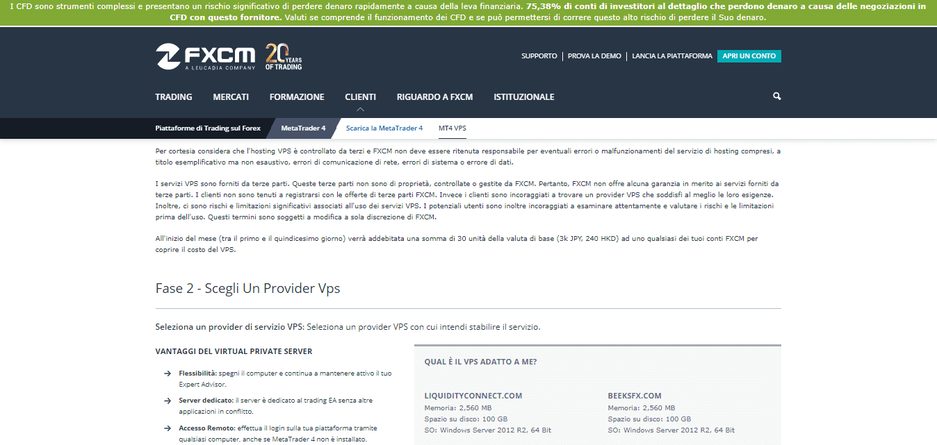 Offerta di VPS di FXCM Offerta di VPS di FXCM